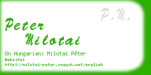 peter milotai business card